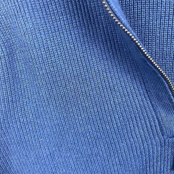 Men's Banana Republic Blue Knit 100% Supima Cotton Pullover Sweater 1/4 Zip XL - Picture 5 of 6